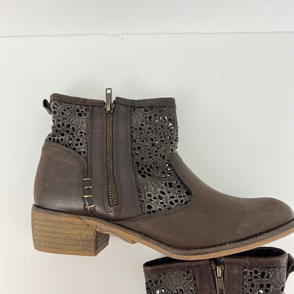 Musse & Cloud Ainhoa Brown Leather Lace Boots Size 41 10 - Picture 4 of 10